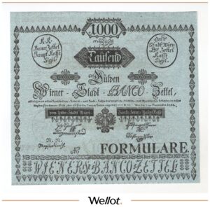 1000 Гульденов 1784 Австрия Формуляр