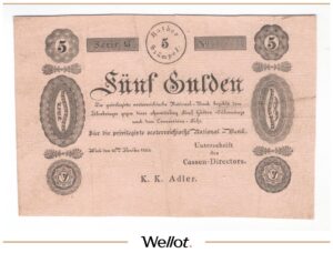 5 Гульденов 1825 Австрия Формуляр