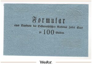 100 Гульденов 1816 Австрия Формуляр UNC