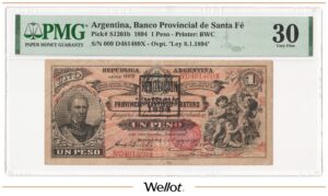 1 Песо 1894 Аргентина PMG 30 VF